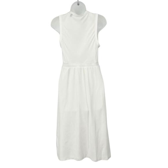 ATM Anthony Thomas Melillo A-Line Dress White Silk V Neck Sleeveless Small NEW - Picture 7 of 15